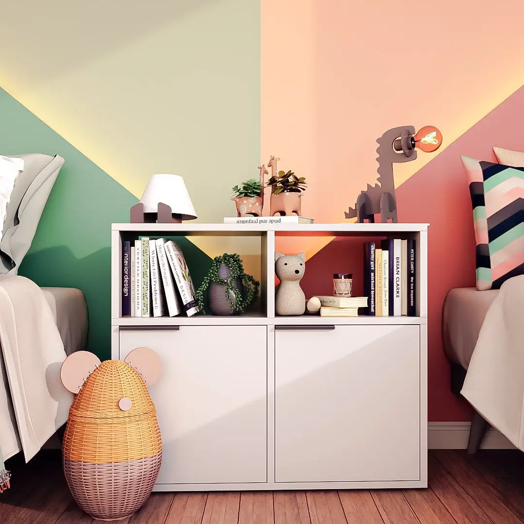 Aparador branco em quarto infantil - Just Real Moms