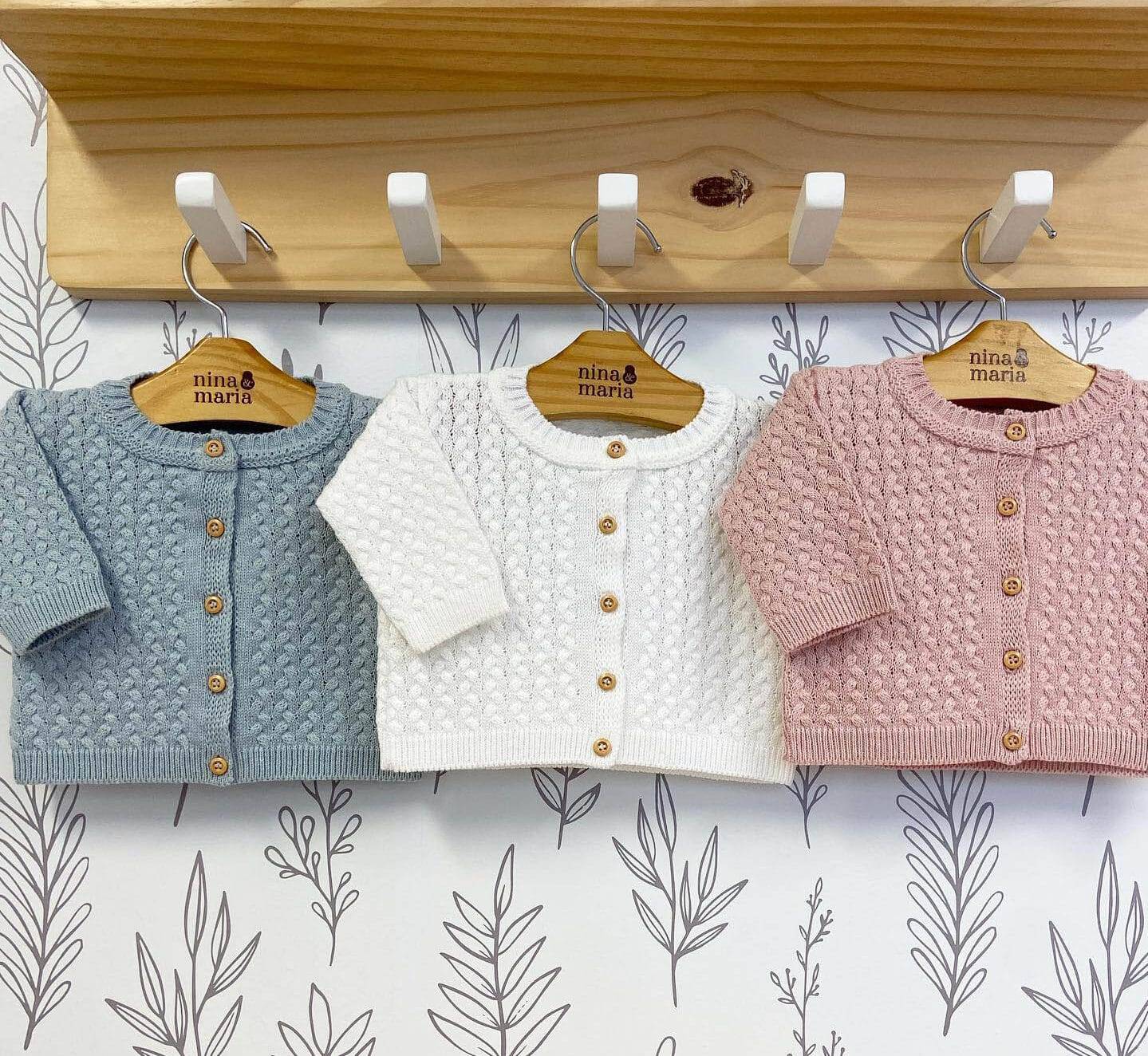 Casaquinho Tricot Bebê Nina e Maria Enxoval para Bebê Just Real Moms