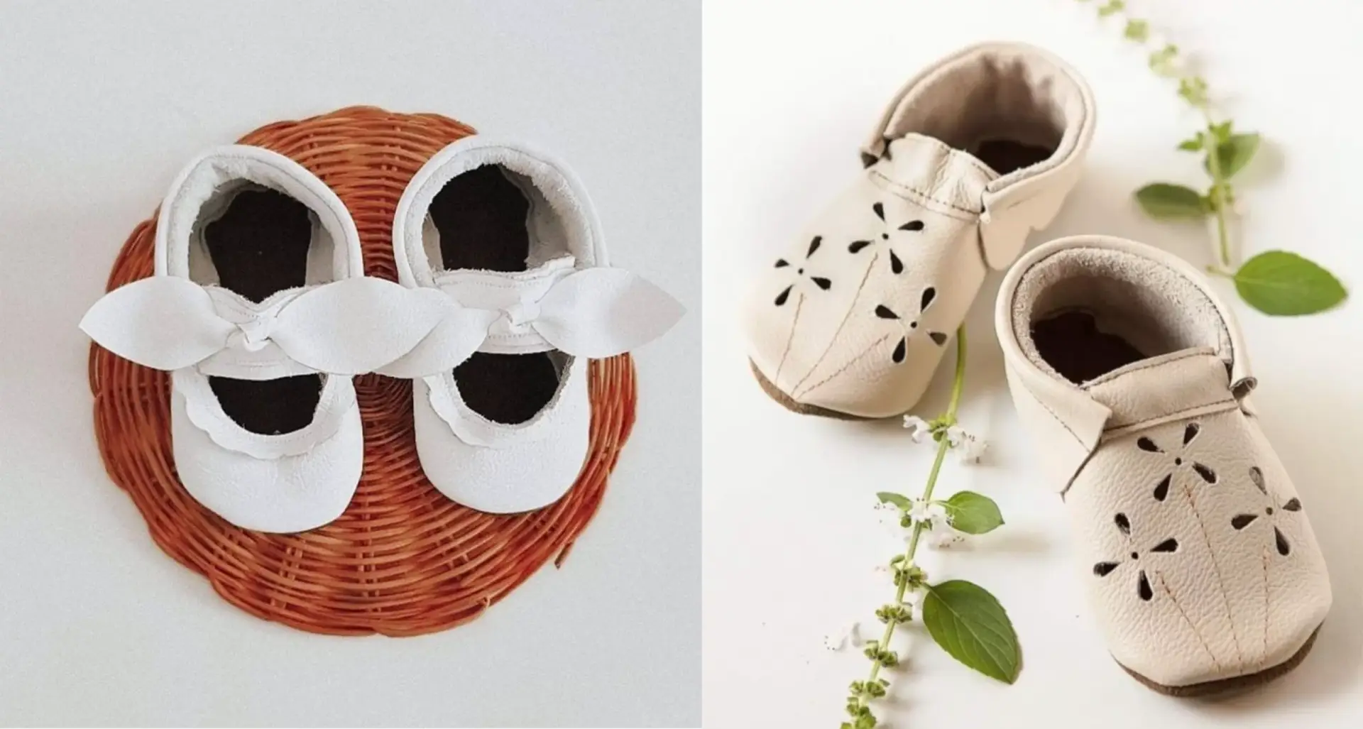 Dois Sapatinhos - branco e bege - para batizados - Just Real Moms