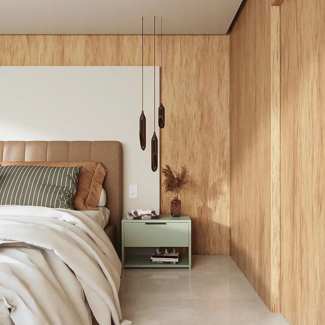 Aparador pequeno verde em quarto adulto - Just Real Moms