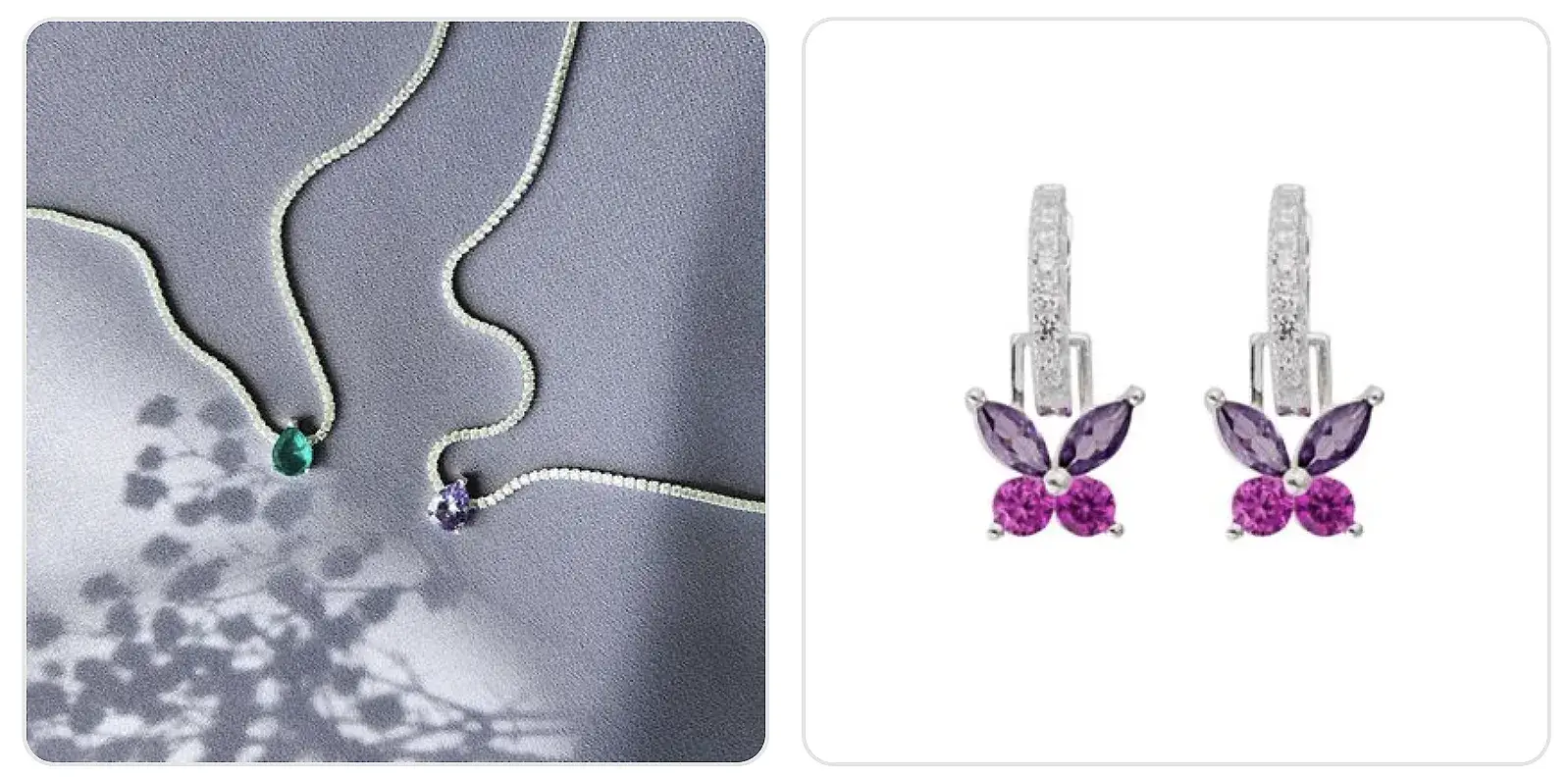 Joias de adulto com pedras preciosas - colar e brinco