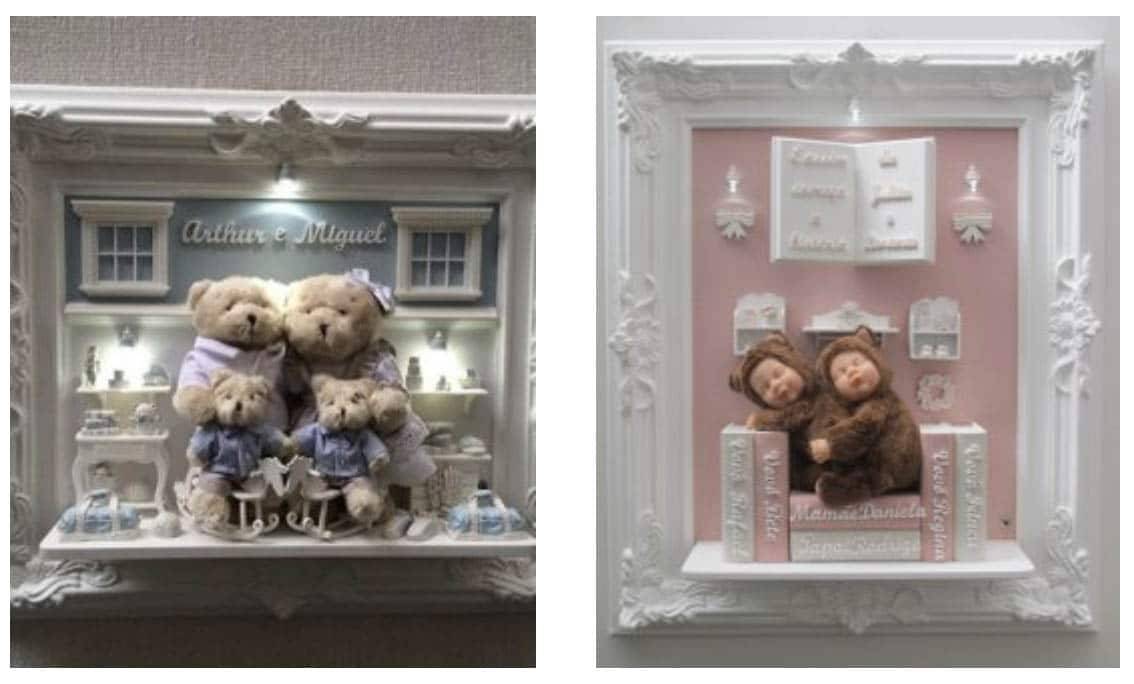 Gêmeos Quadro Maternidade Lembrancinha Atelier Rosaria Cunha Just Real Moms