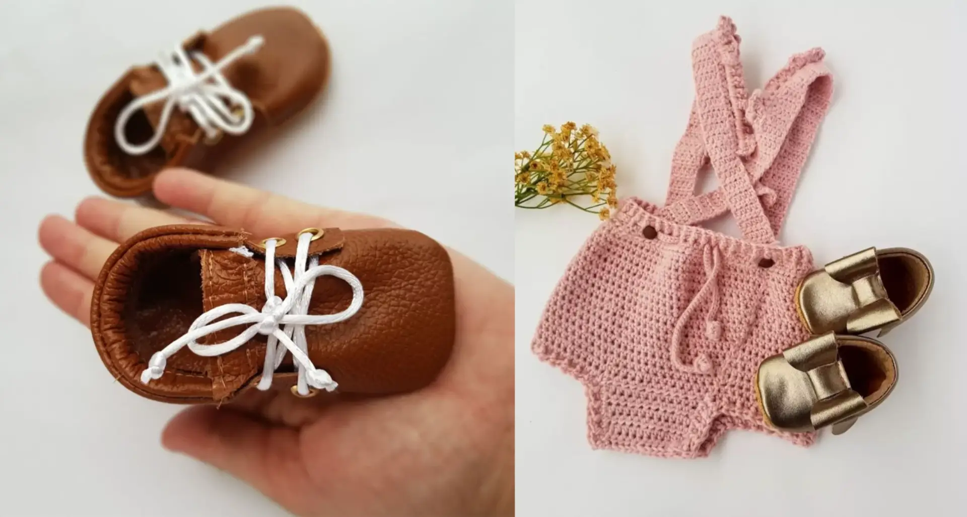 Dois sapatos, marrom e dourado, para crianças - Just Real Moms