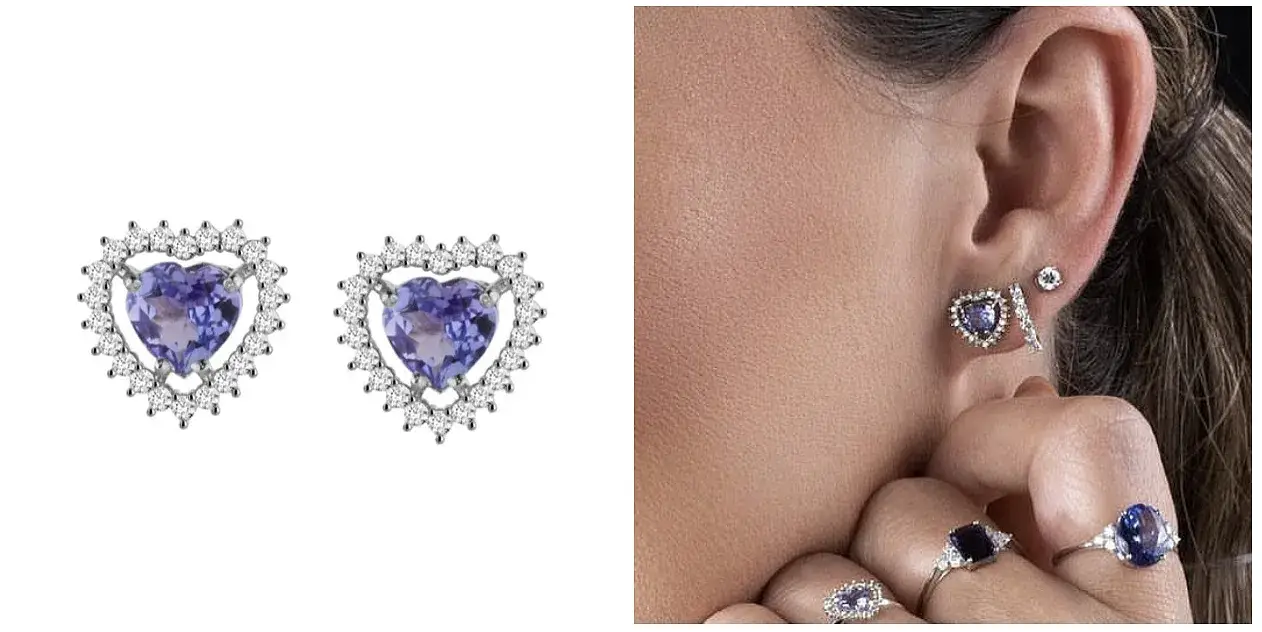 Brinco de brilhante e pedra preciosa para adulto da Violette Joias