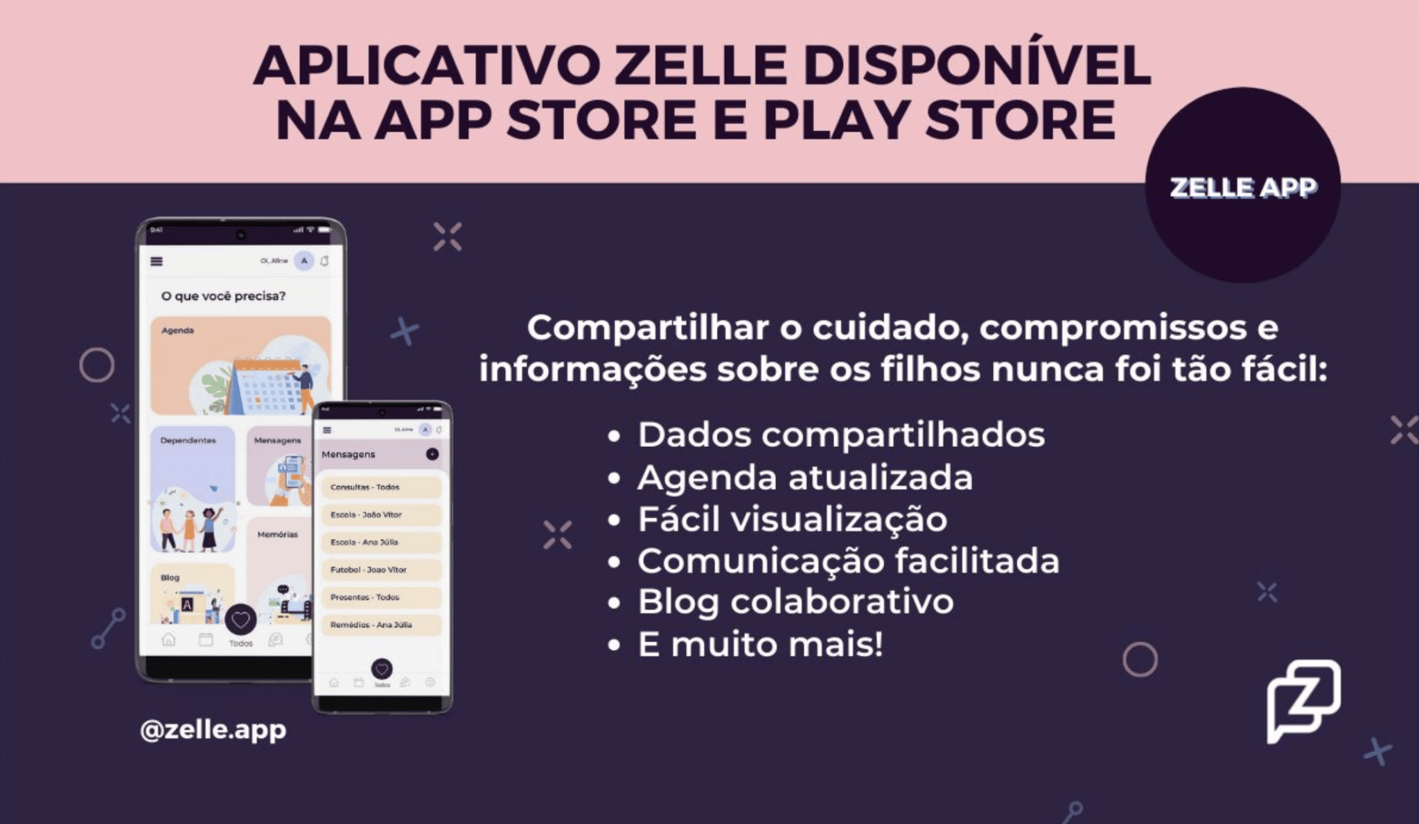 Zelle App Cuidado dos Filhos Funcionalidades2
